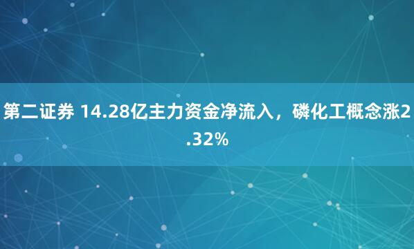 第二证券 14.28亿主力资金净流入，磷化工概念涨2.32%